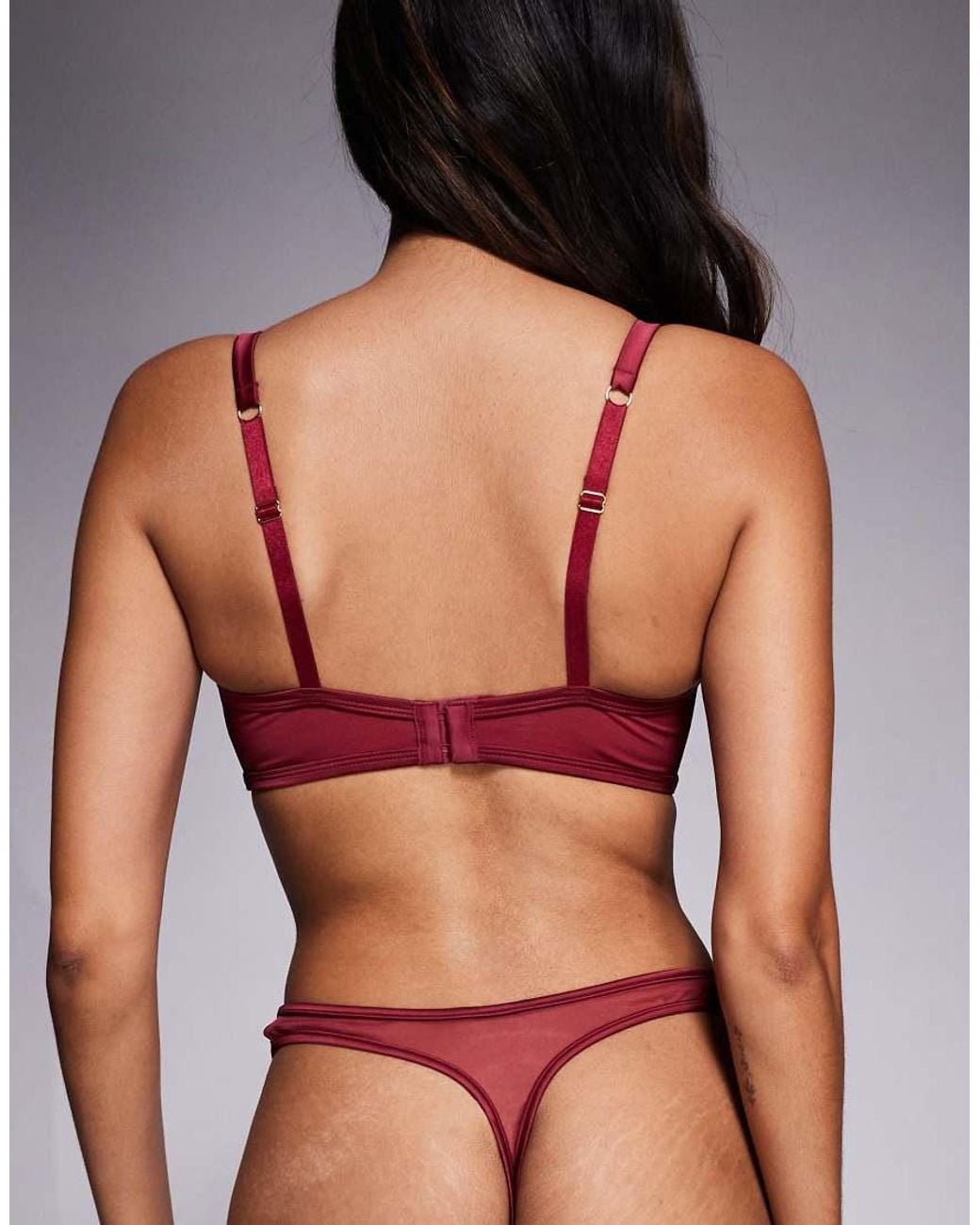 ASOS Red Fuller Bust Brooke Clean Satin & Mesh Underwire Bra