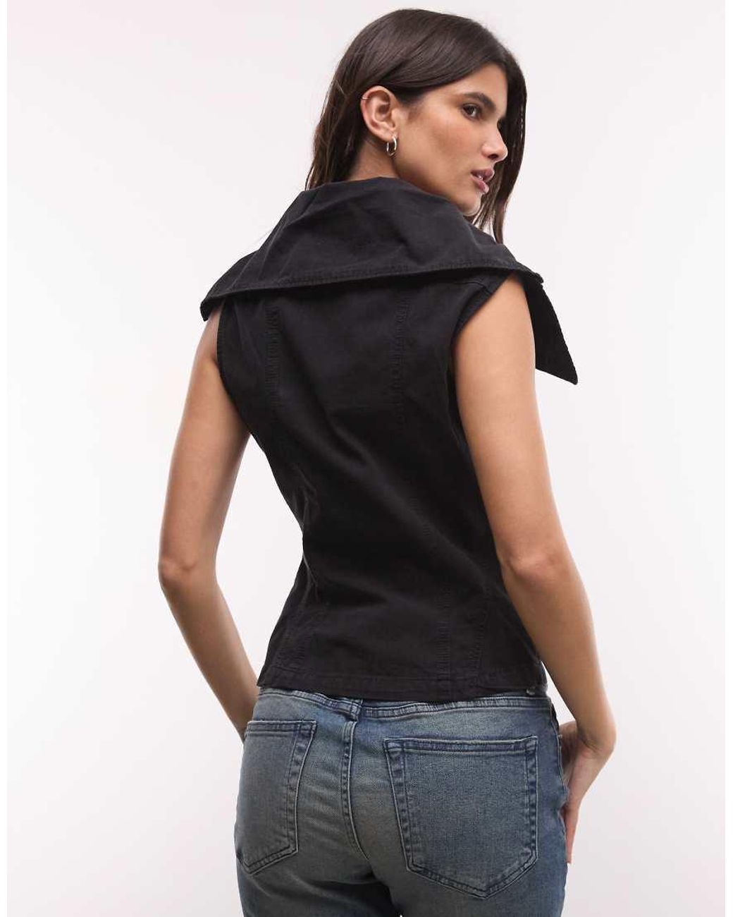 Weekday Black Funnel Neck Top