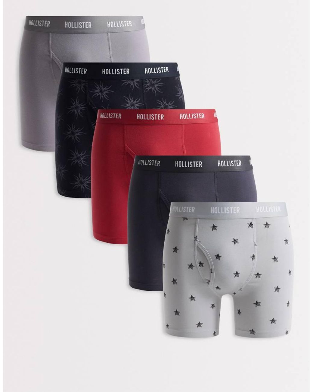 Hollister 5 Pack Logo Band Longer Length Boxers in White for Men | Lyst UK