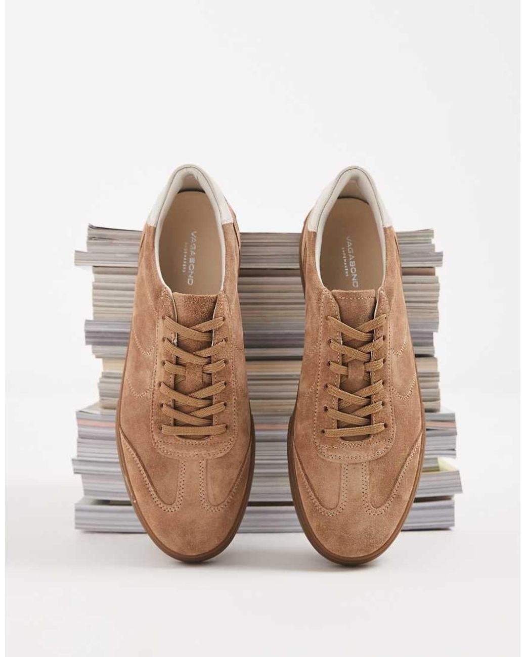Vagabond Gray Shoemakers Shoemakers Cody Suede Lace Up Trainers