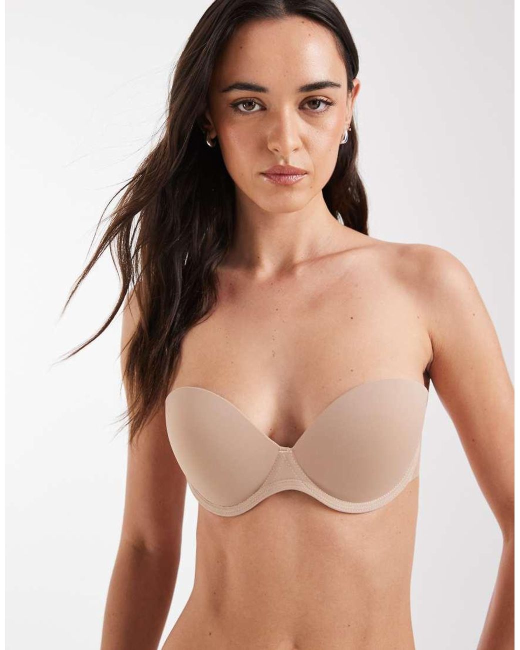 ASOS Brown Molded Strapless Backless Bra With Stick-on Wing