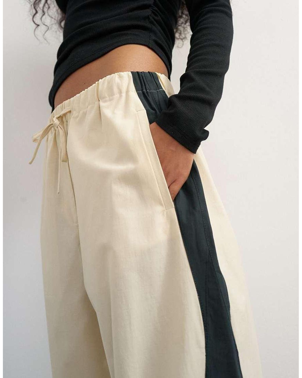 TOPSHOP Natural Co Ord Colour Block Techy Trouser