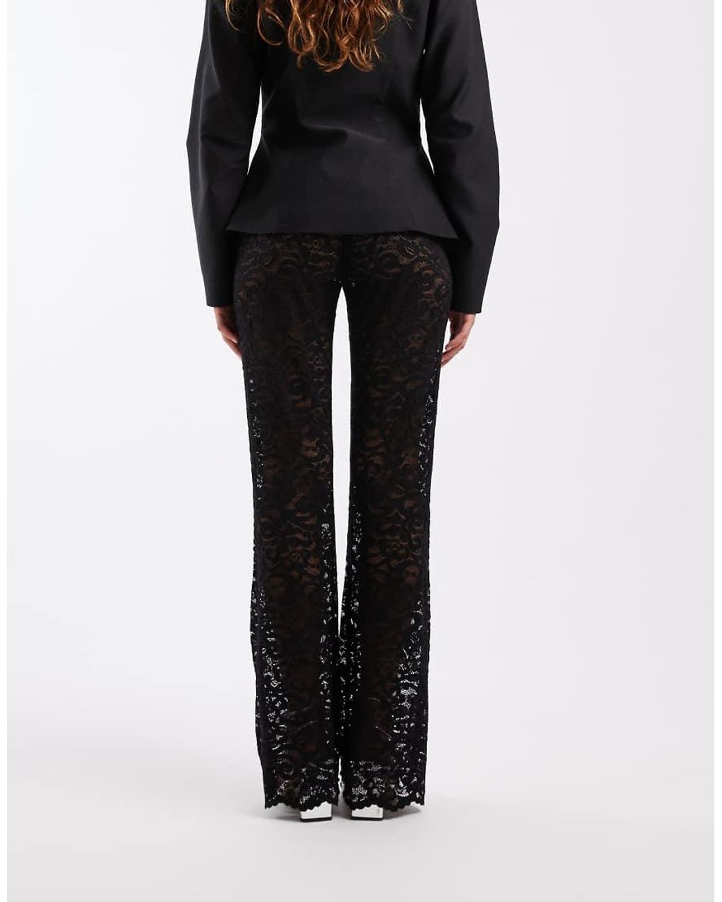 ONLY Black Lace Flared Trousers