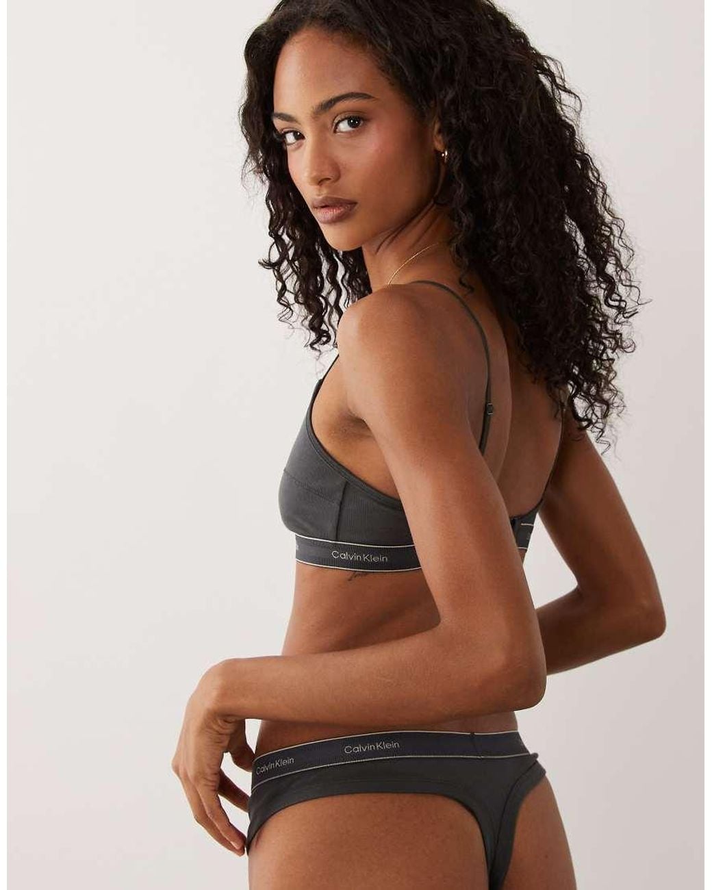 Calvin Klein Brown Heritage Cotton Thong