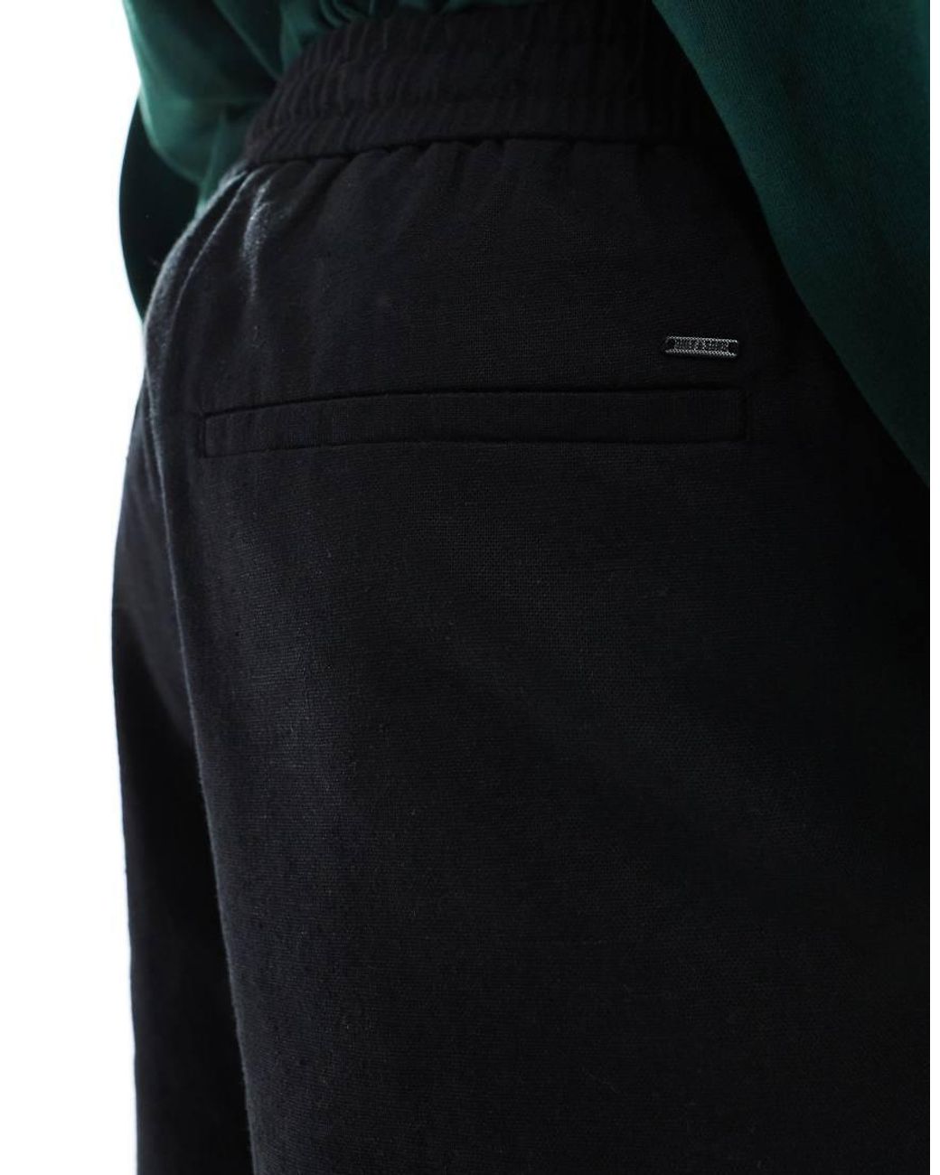 Only & Sons Green Linen Mix Tie Waist Shorts for men