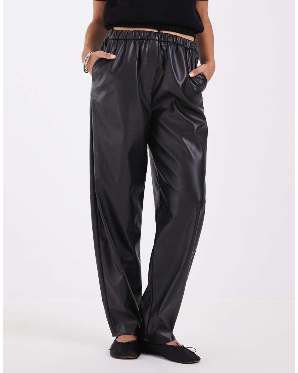 ASOS Black Tailored Faux Leather Peg jogger