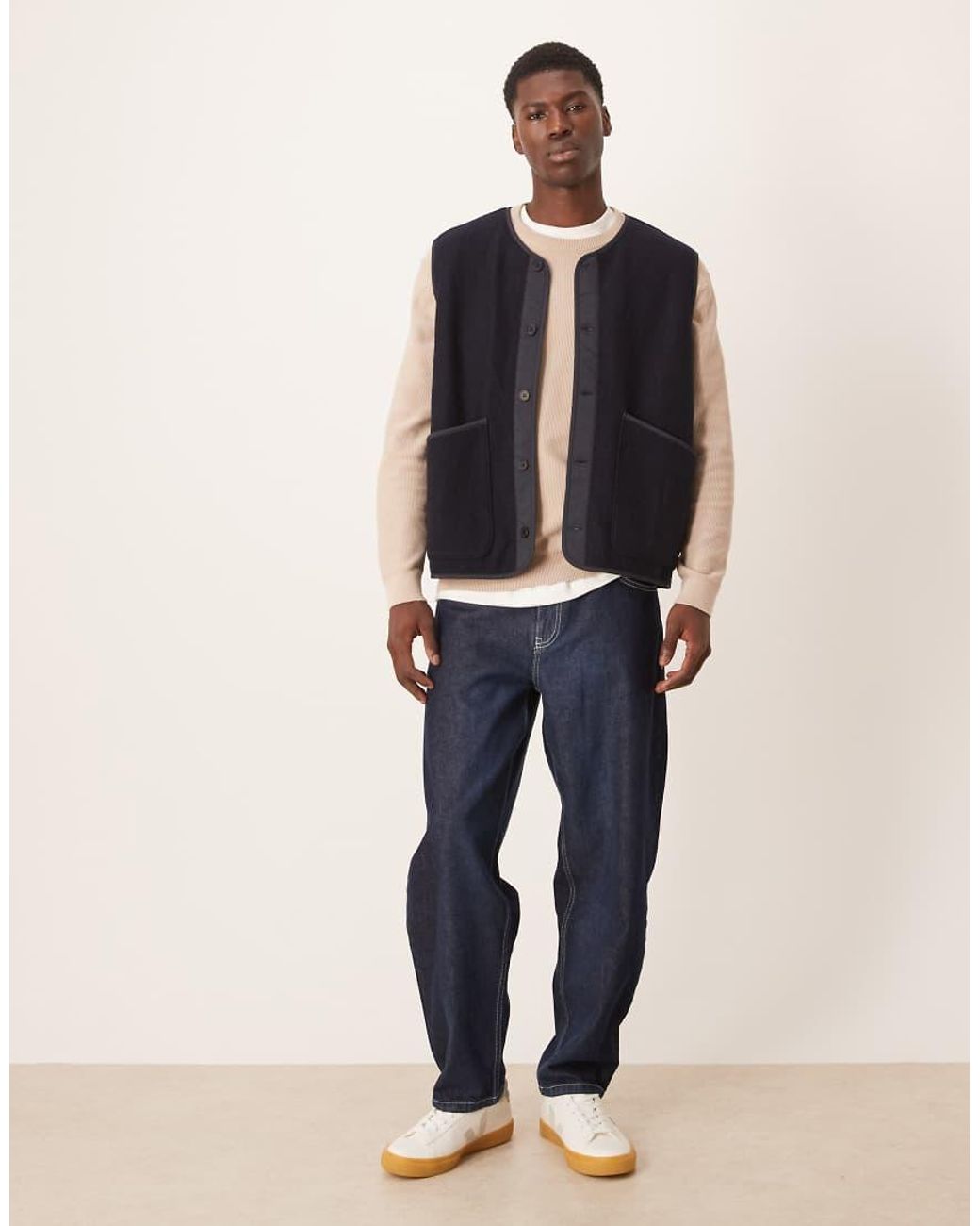 ARKET Blue Boiled Wool Vest for men