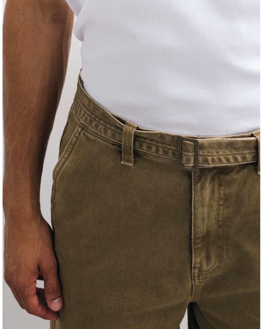 ASOS Natural Loose Denim Jorts for men