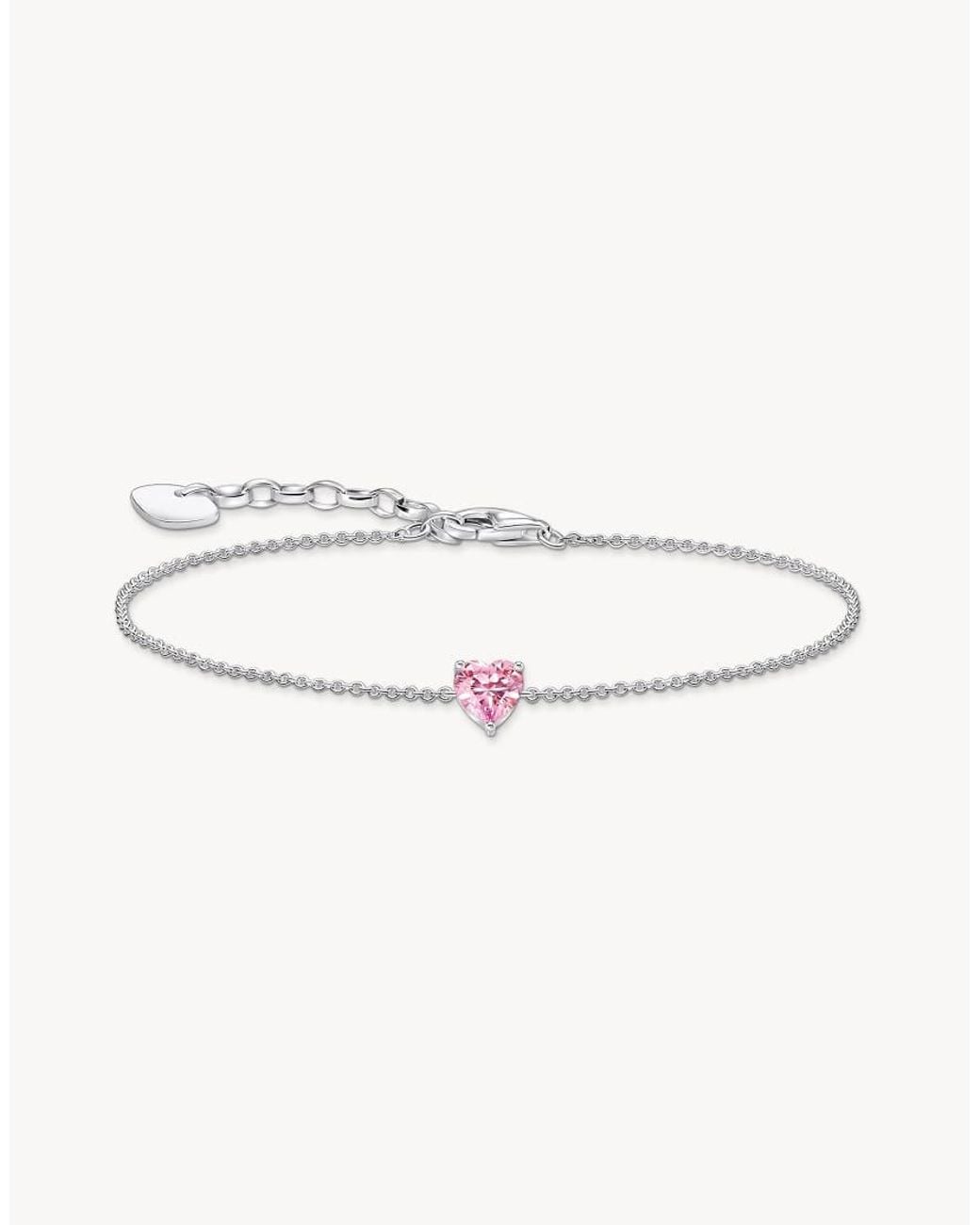 Thomas Sabo Natural Bracelet With Heart-Shaped Pendant Insterling