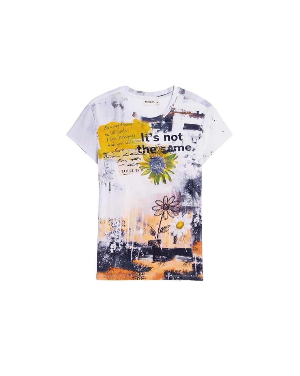 Desigual Blue Printed T-Shirt 100% Cotton