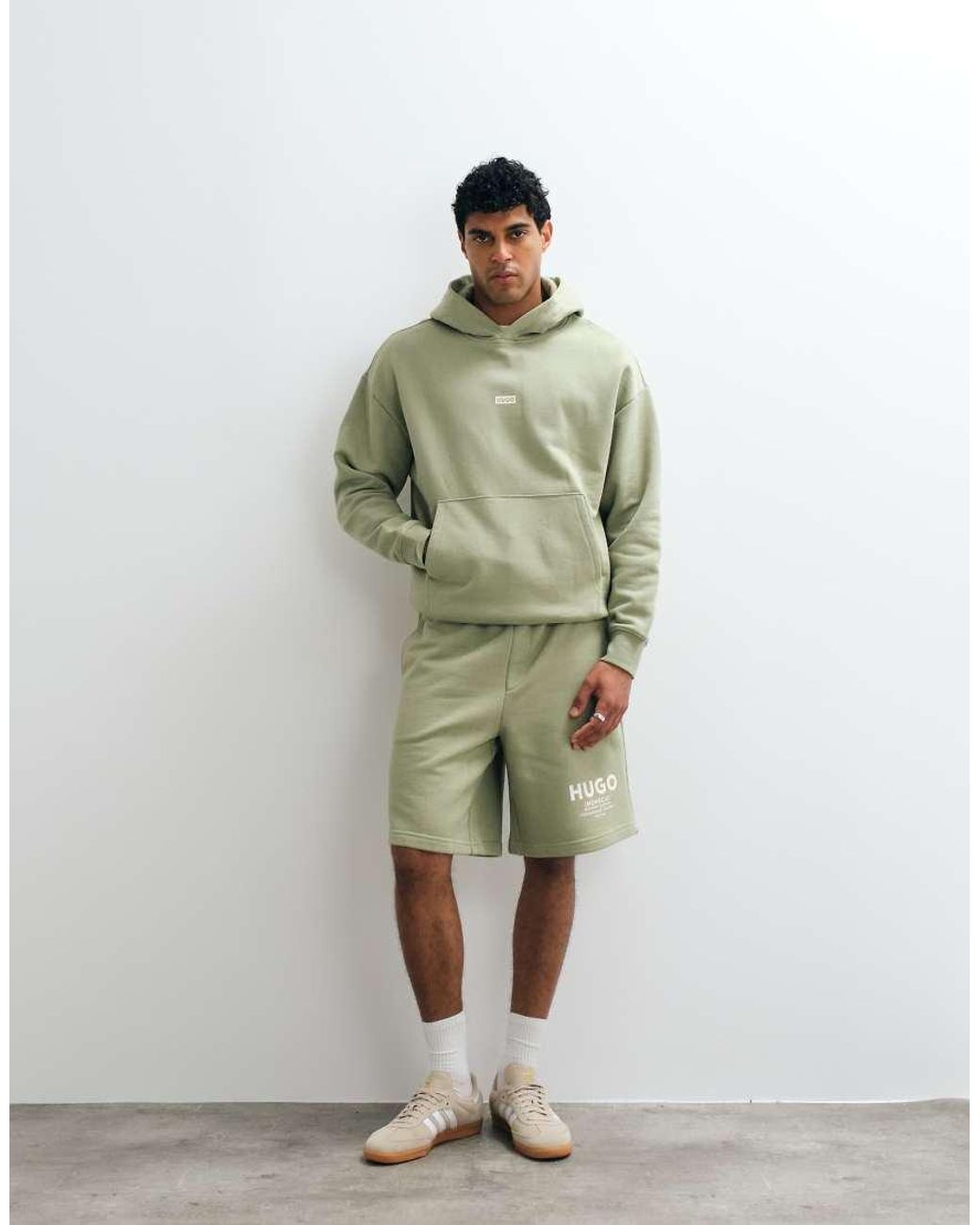 HUGO Green Nazardo Loose Fit Back Print Co-Ord Hoodie for men