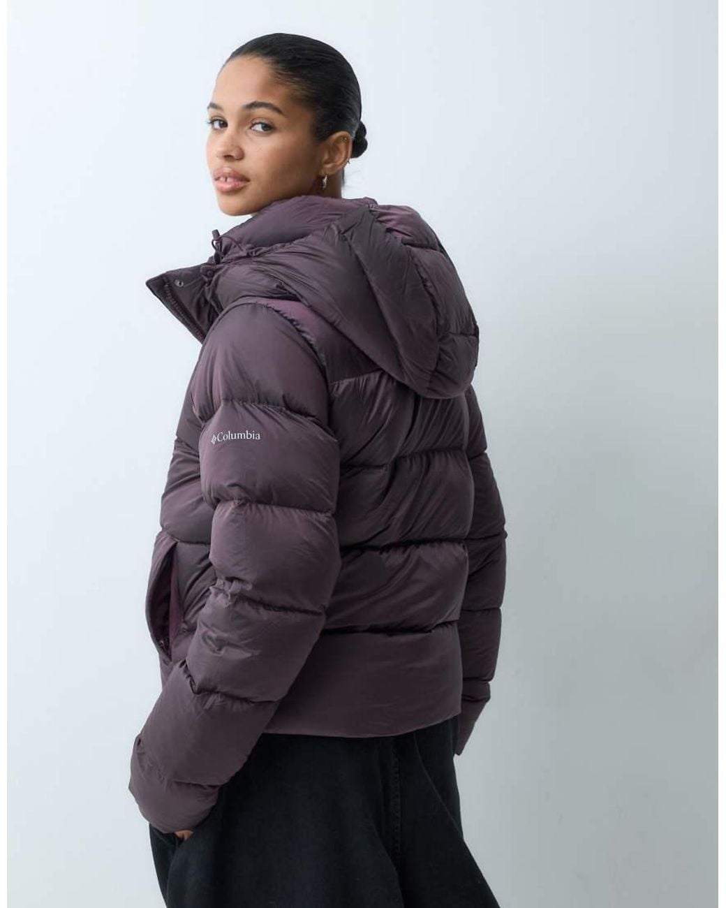 Columbia Purple Amaze Puff Hooded High Shine Jacket