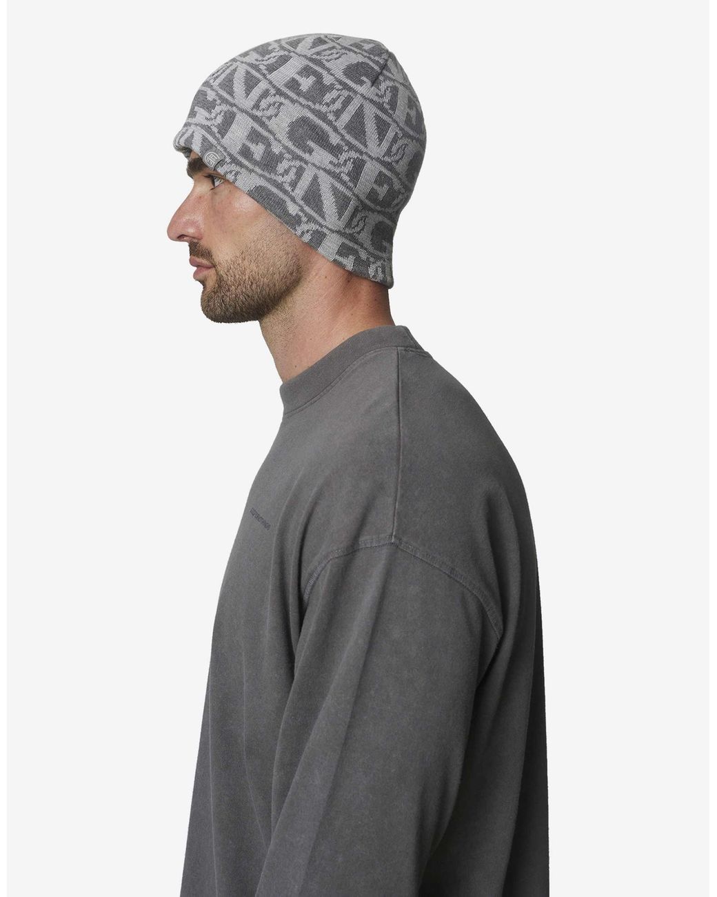 Good For Nothing Gestrickte beanie mit emblem in Gray für Herren