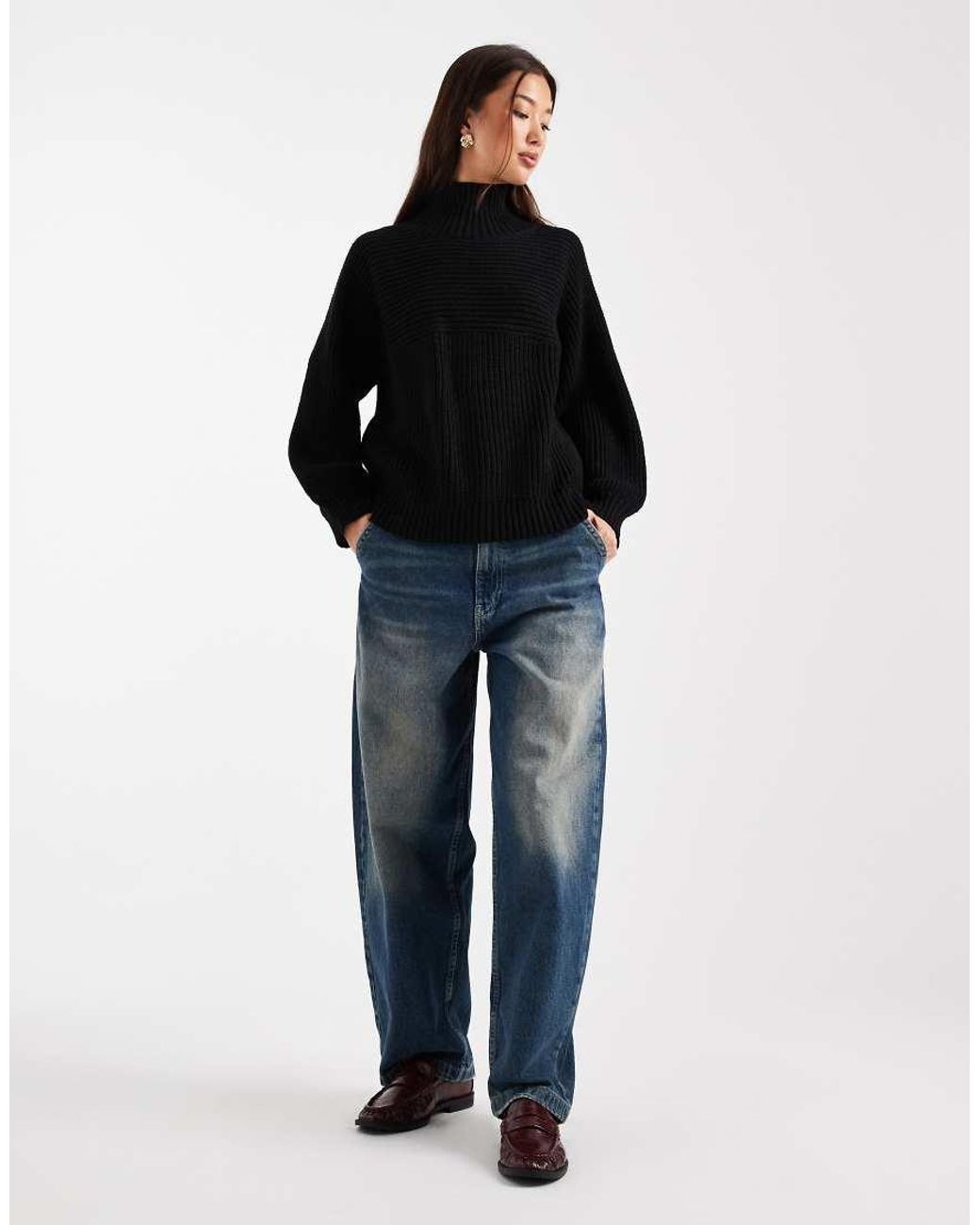 Monki Black Libby High Neck Jumper