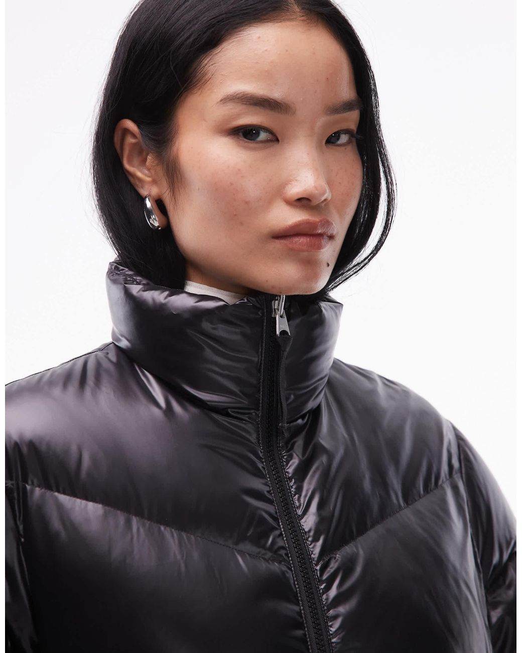ARKET White Midi Down Padded Puffer Coat