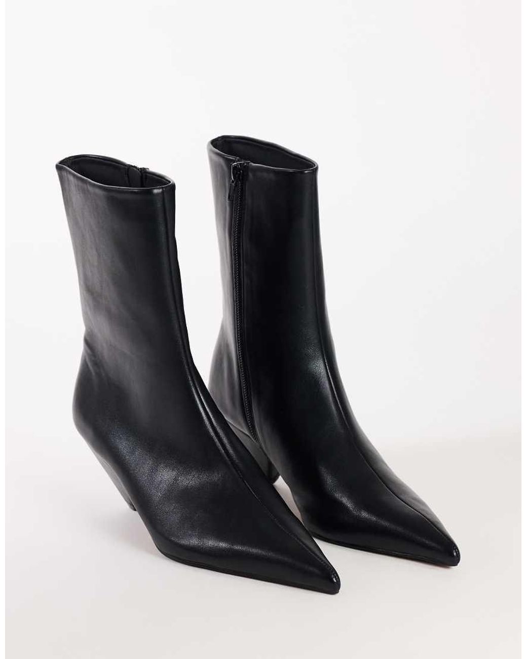TOPSHOP Black Kiki Cone Heel Ankle Boot