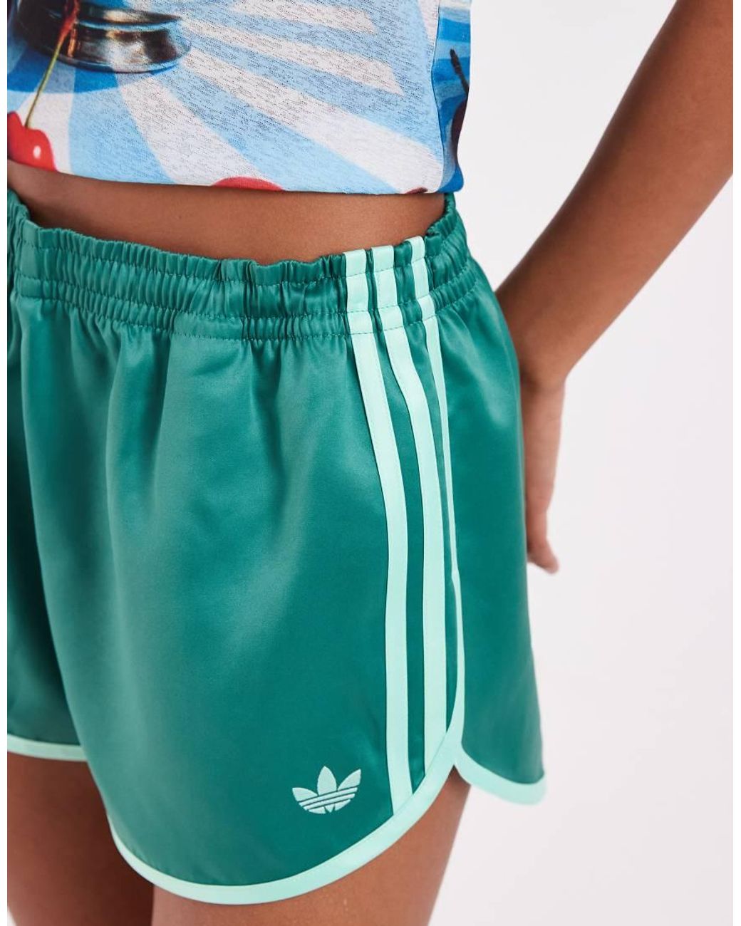 Adidas Originals Red Three Stripe Sprinter Shorts