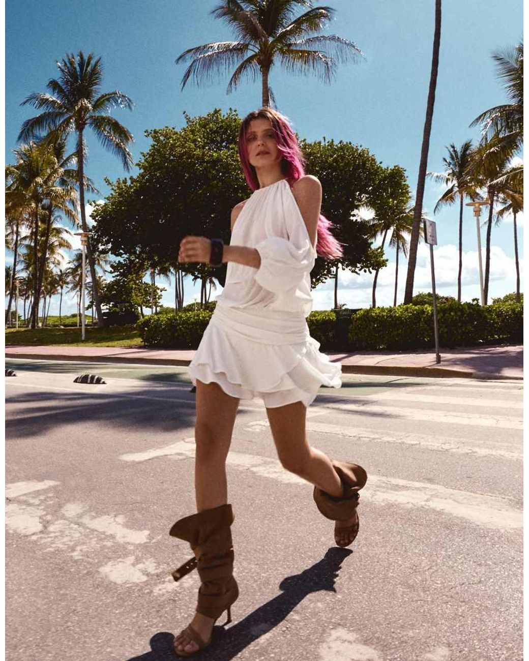 Bershka Blue Boho Mini Dress