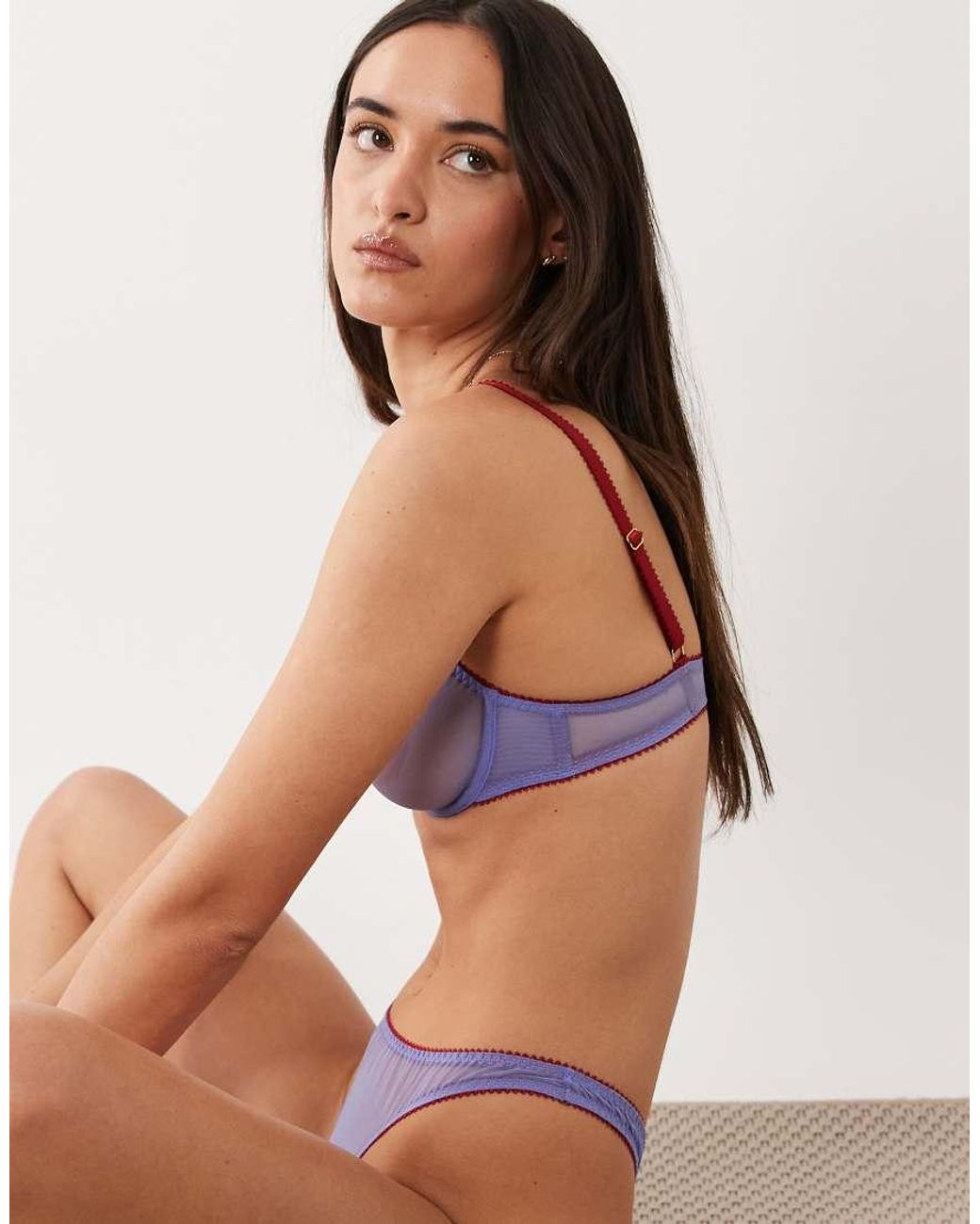 Dora Larsen Purple Hallie Tulle Thong