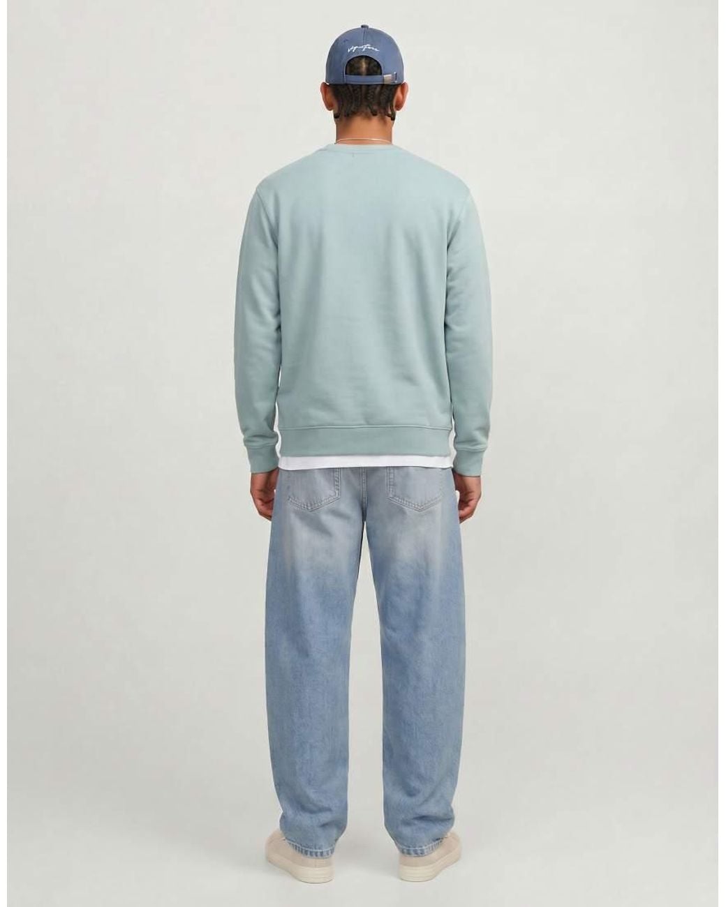 Jack & Jones Blue Sweatshirt With Script Logo for men