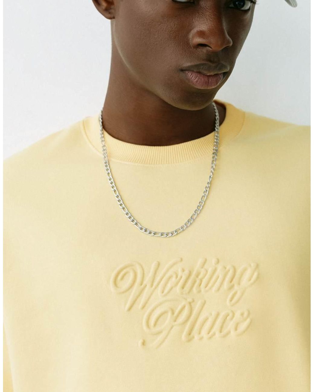 Pull&Bear Natural Heavyweight T-shirt Slogan for men