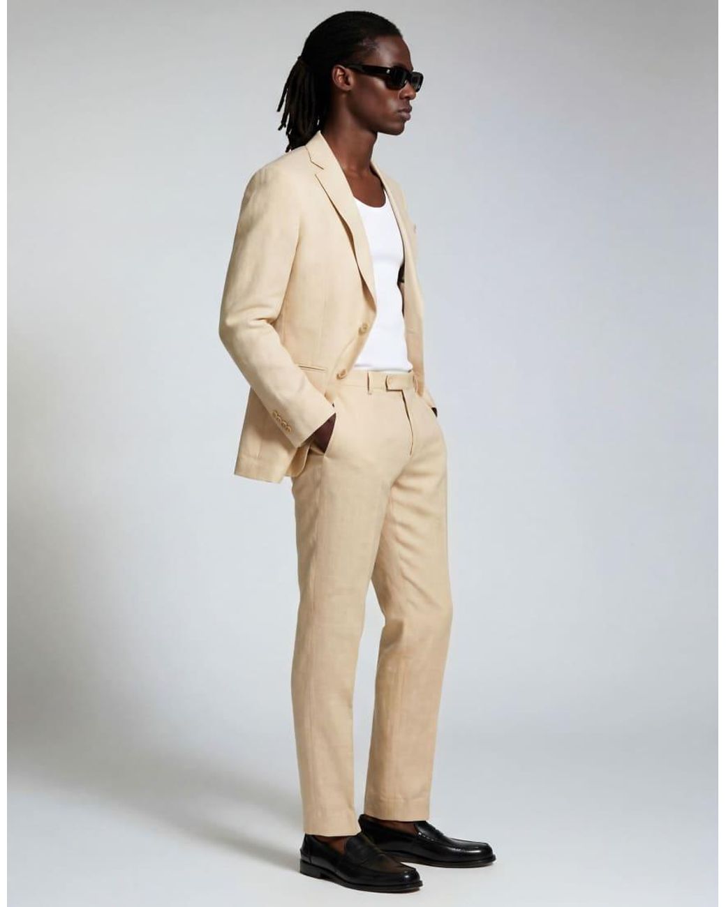Harry Brown Natural Giacomo Slim Fit Single Breasted Suit Jacket for men