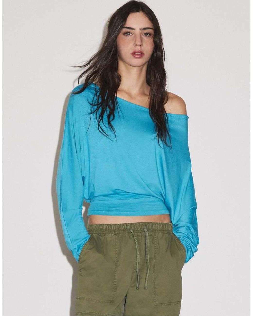 Stradivarius Blue Waistband Effect T-shirt