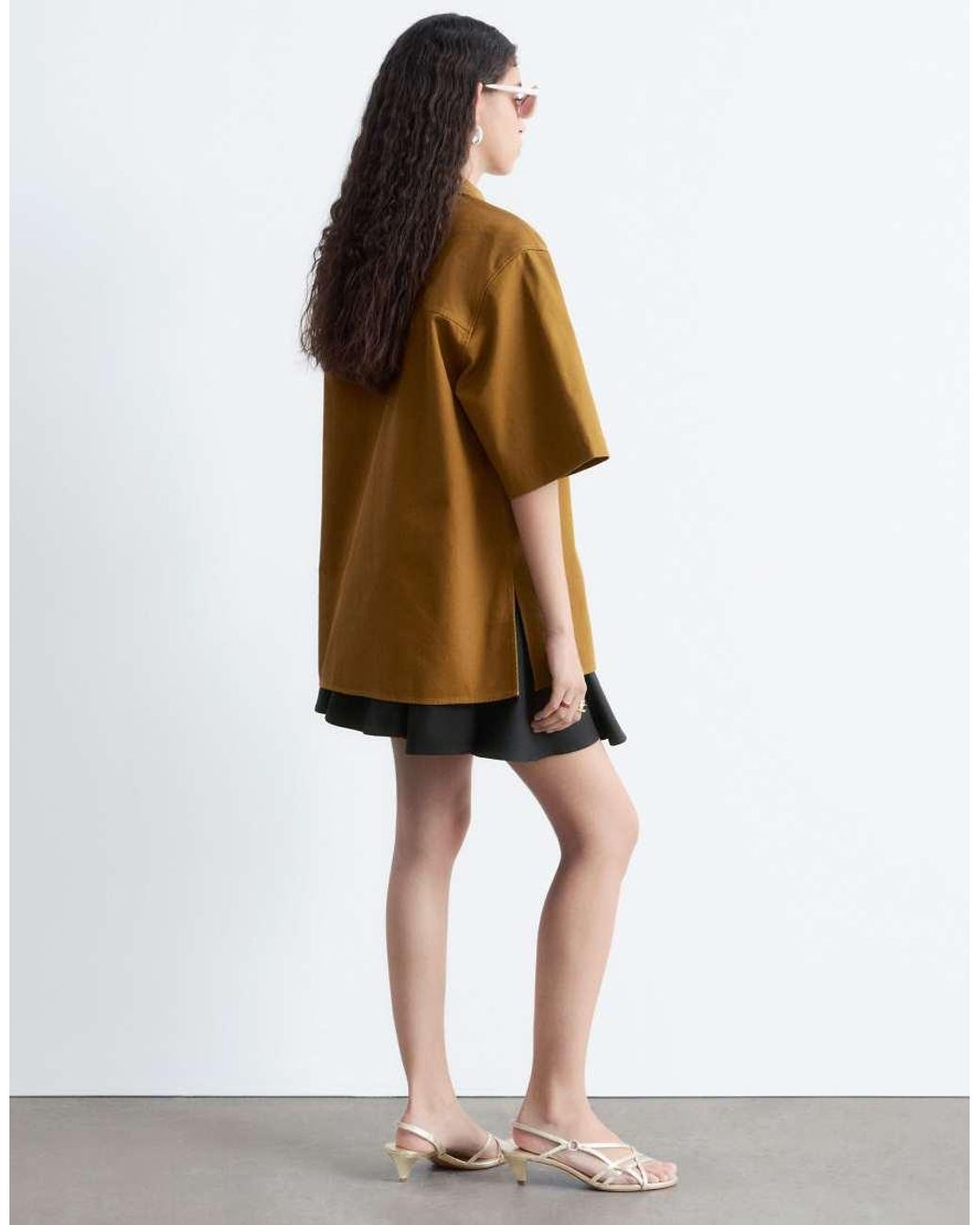 & Other Stories White Oversized Pure Cotton Utulity Shirt