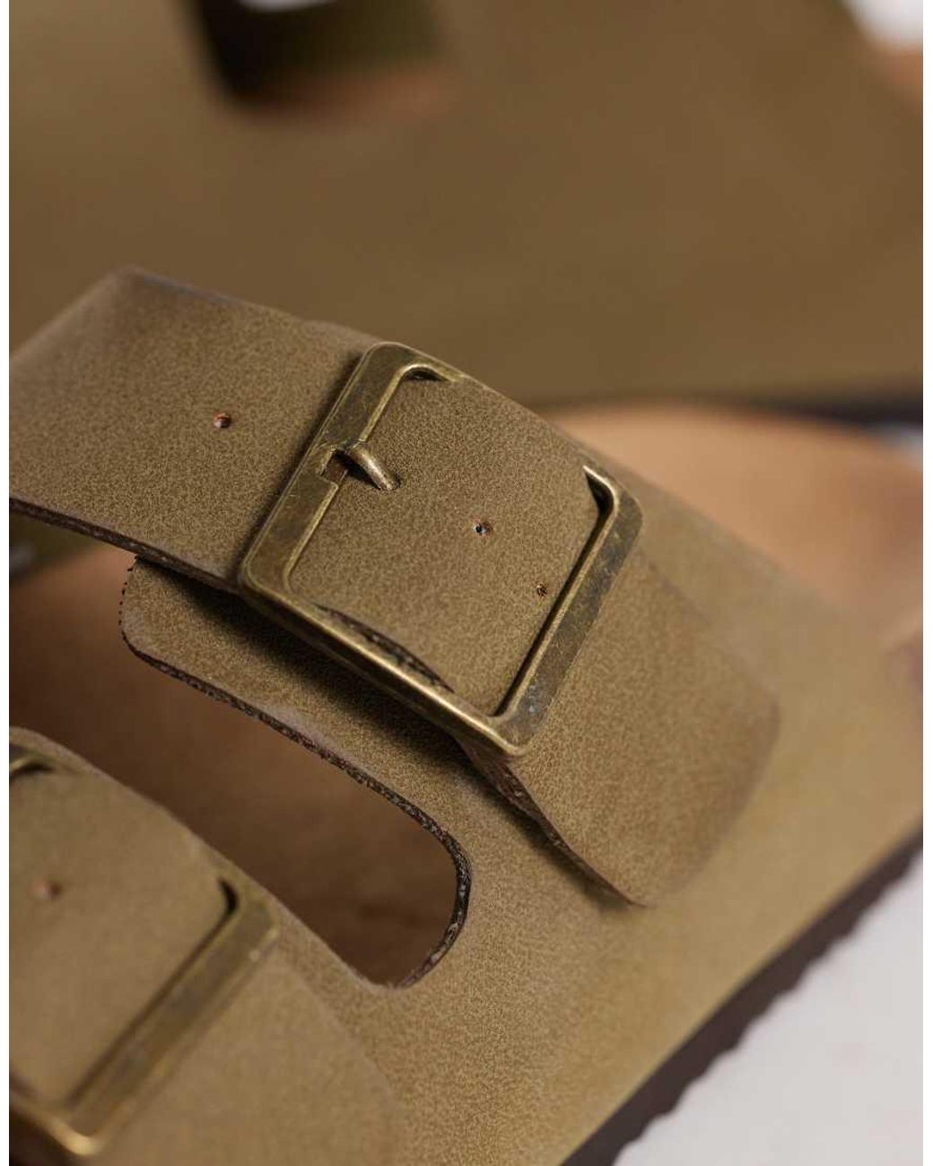 ASOS Natural Two Strap Sandals With Cork Sole for men