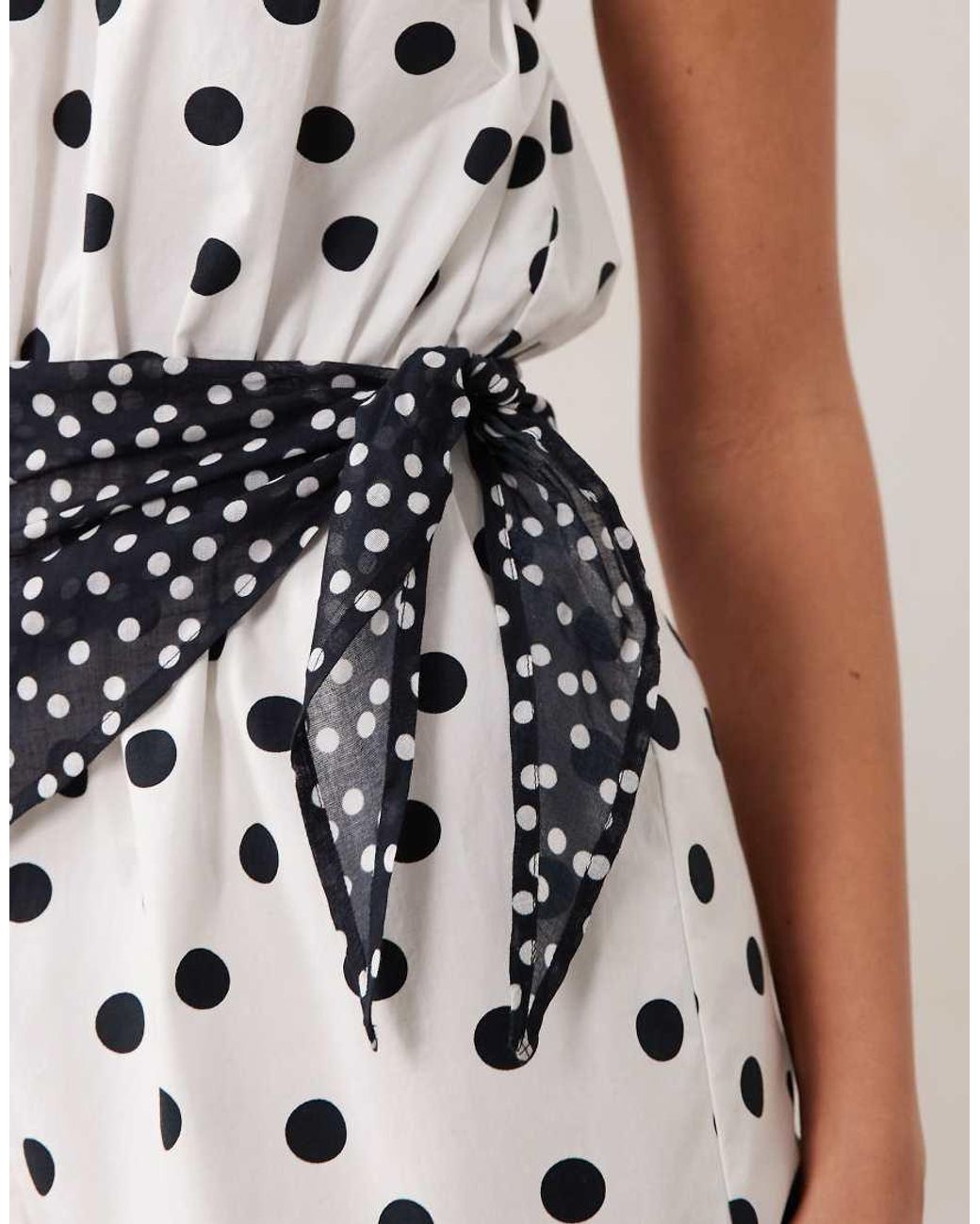 ASOS White Lace Trim Playsuit With Scarf Waist