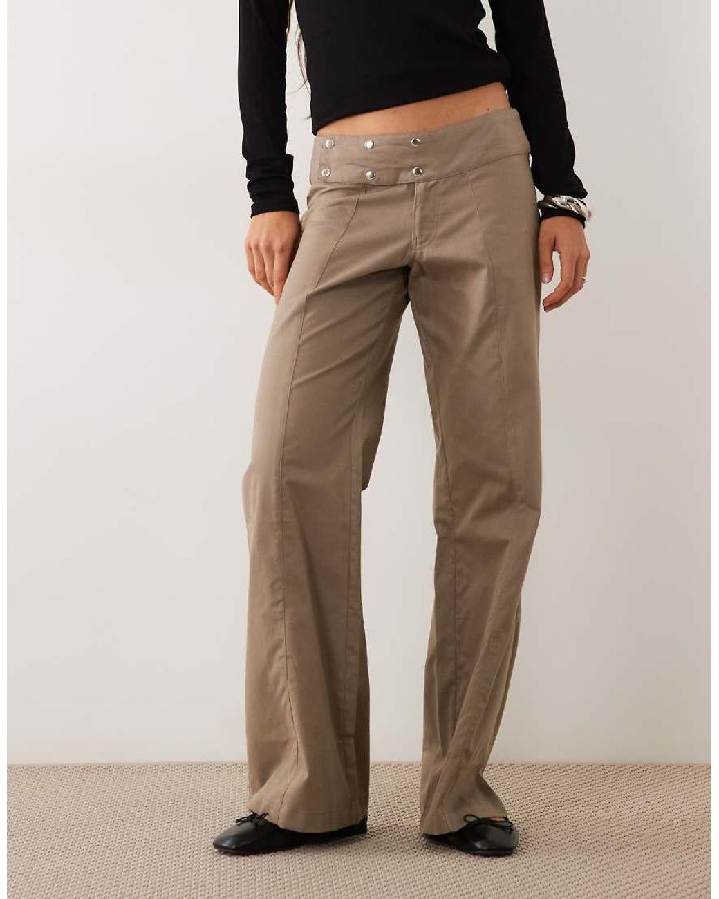 Motel Brown Townes Stud Detail Trouser
