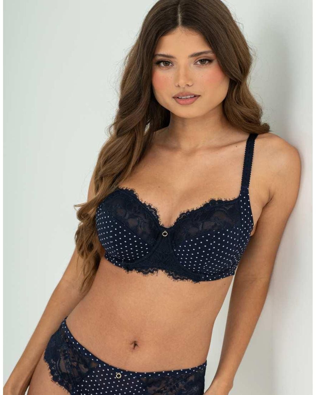 Pour Moi Blue Bliss Printed Mesh Non Padded Side Support Bra