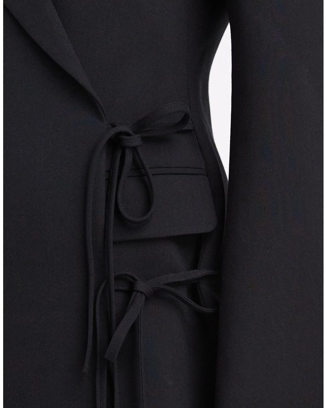 ASOS Black Wrap Front Blazer Dress With Tie Side