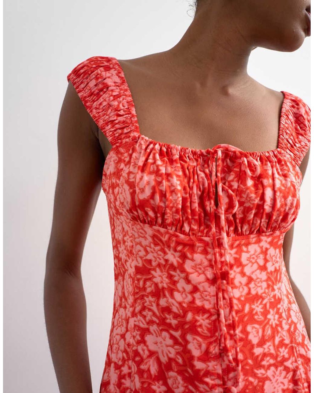 TOPSHOP Pink Button Front Cap Sleeve Maxi Sundress