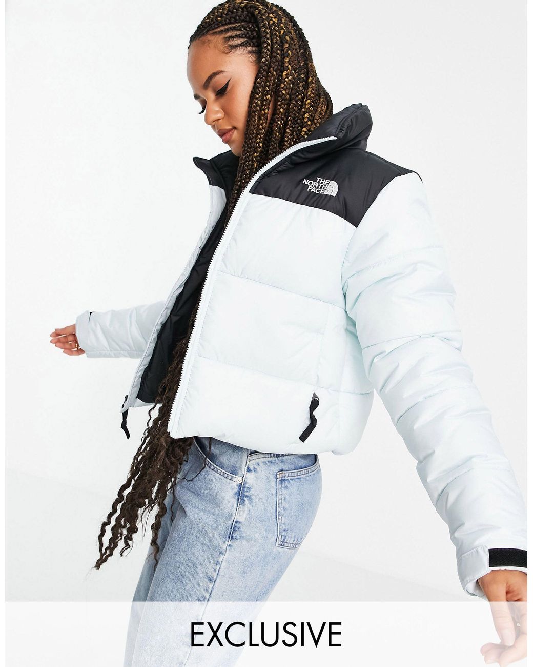 The North Face Saikuru Cropped Jacket in Blue | Lyst
