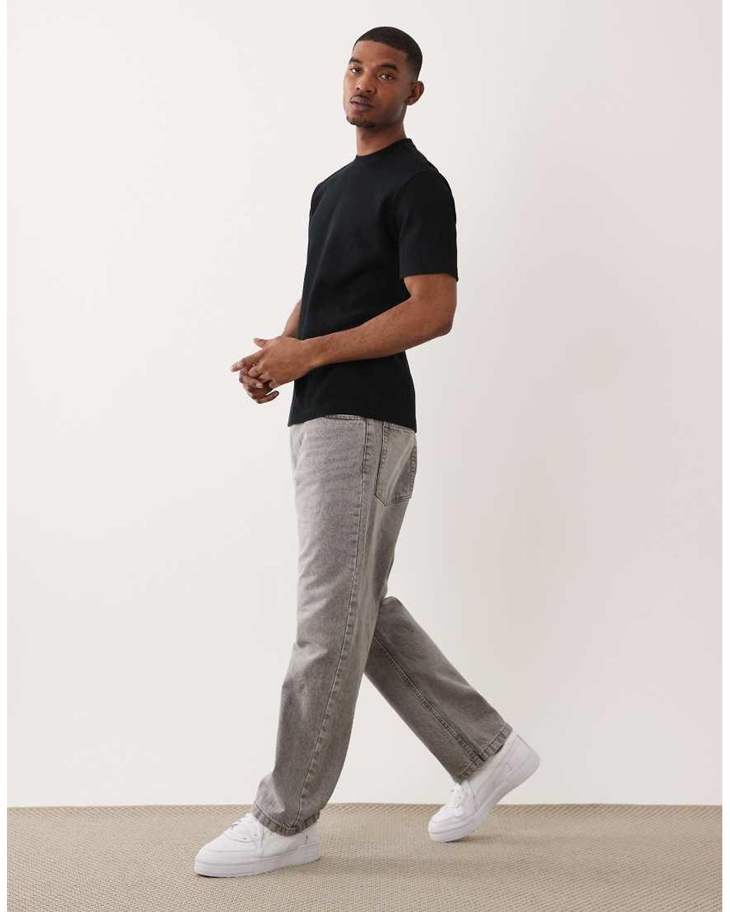 Only & Sons Blue Relaxed Fit Waffle T-shirt for men