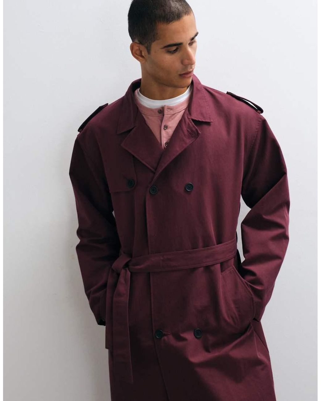 ASOS Red Trench Coat for men