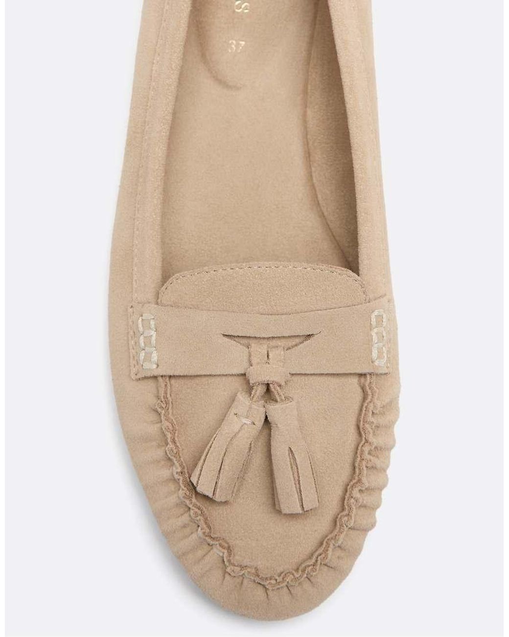Stradivarius Natural Leather Tassel Loafers