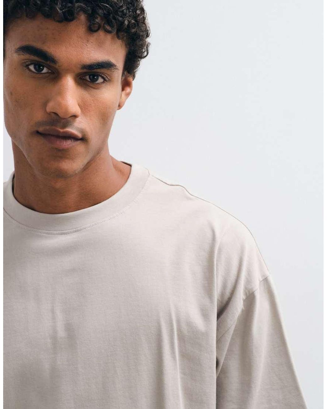 T-Shirt Basic Oversize Grigia di ASOS in Gray da Uomo