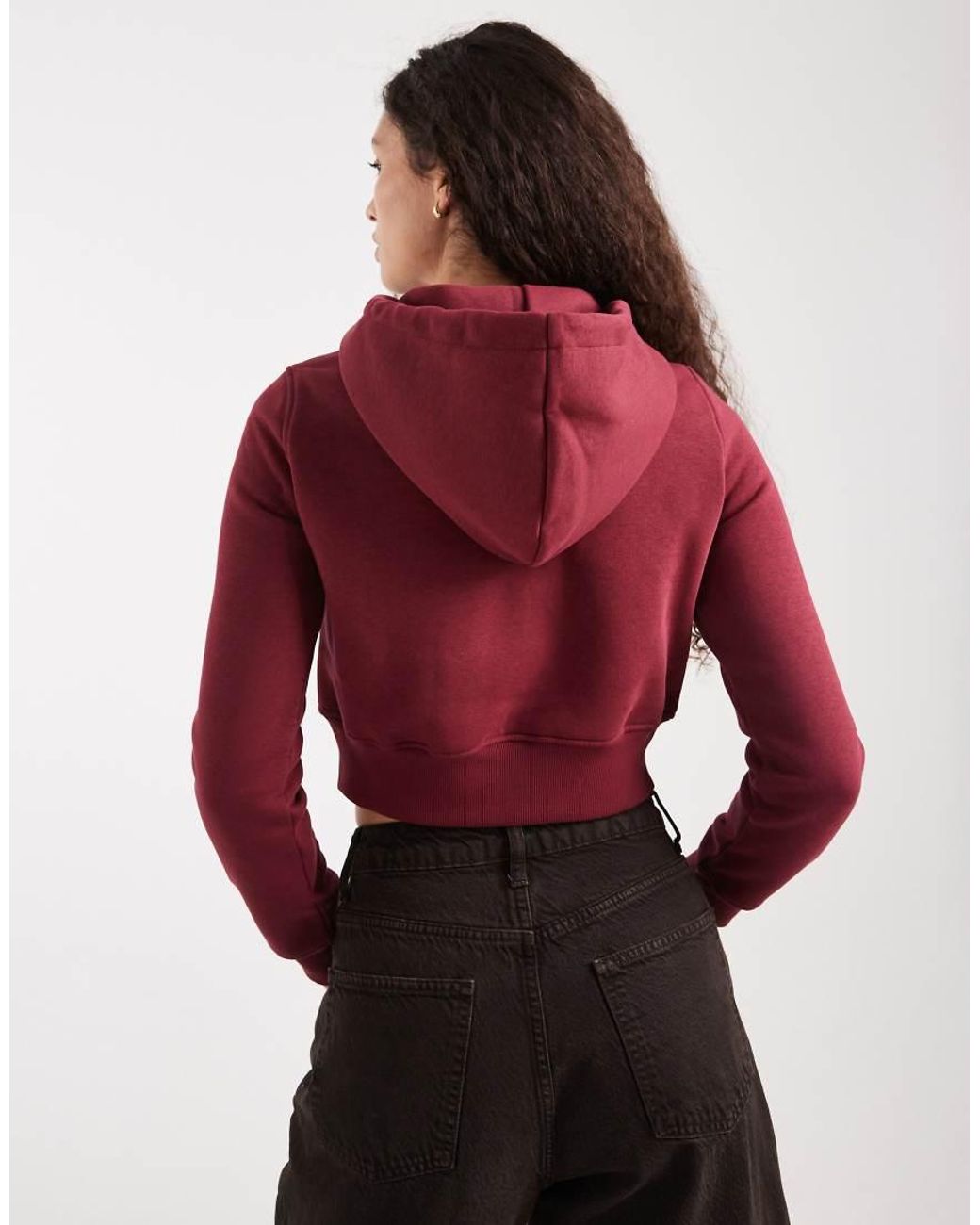 Cotton On Red Cropped Zip Through Hoodie