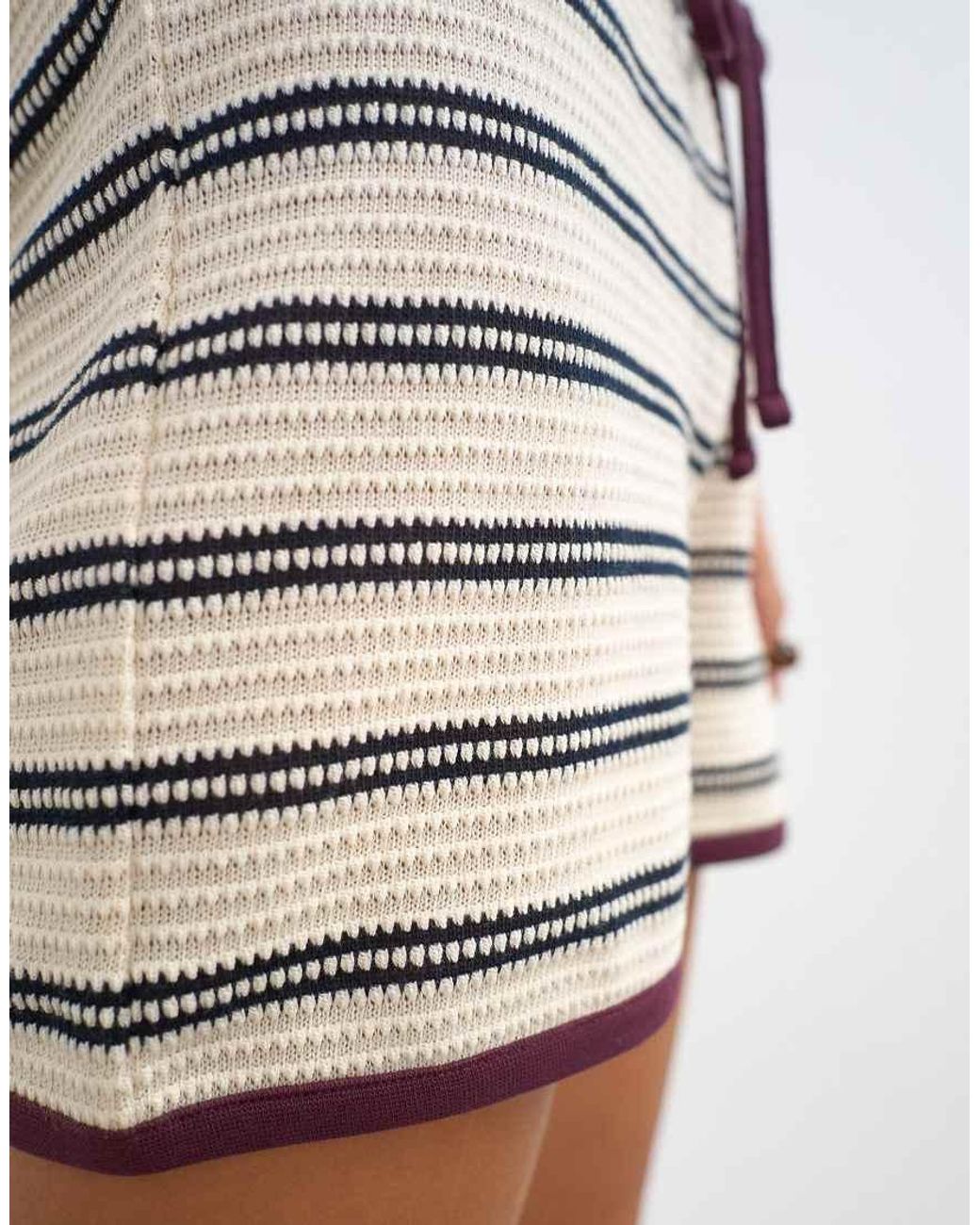 TOPSHOP White Striped Co-ord Short