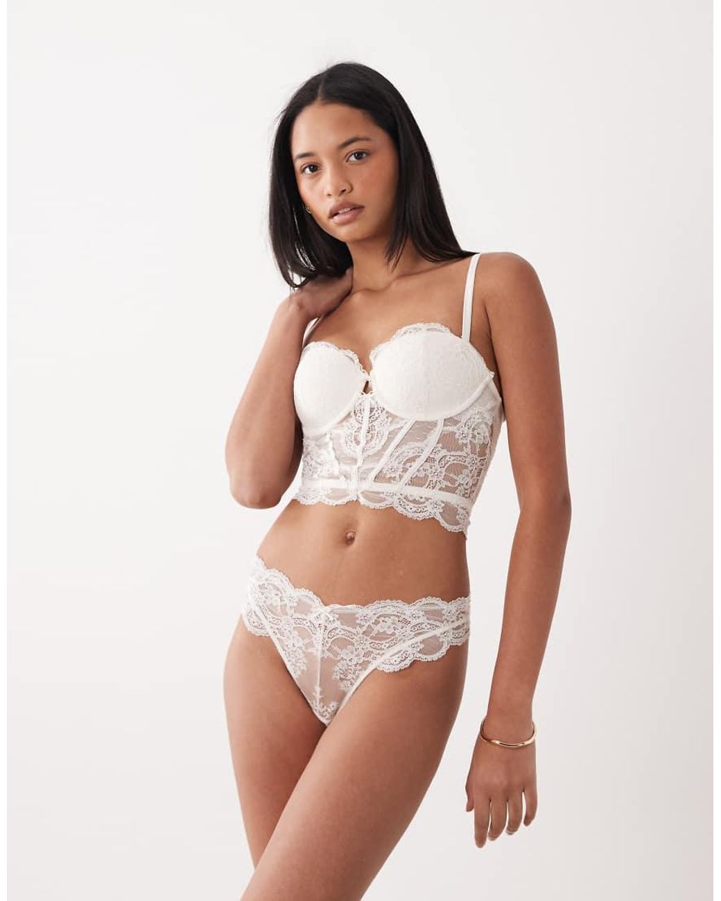 ASOS Gray Bridal Lola Lace Underwired Corset