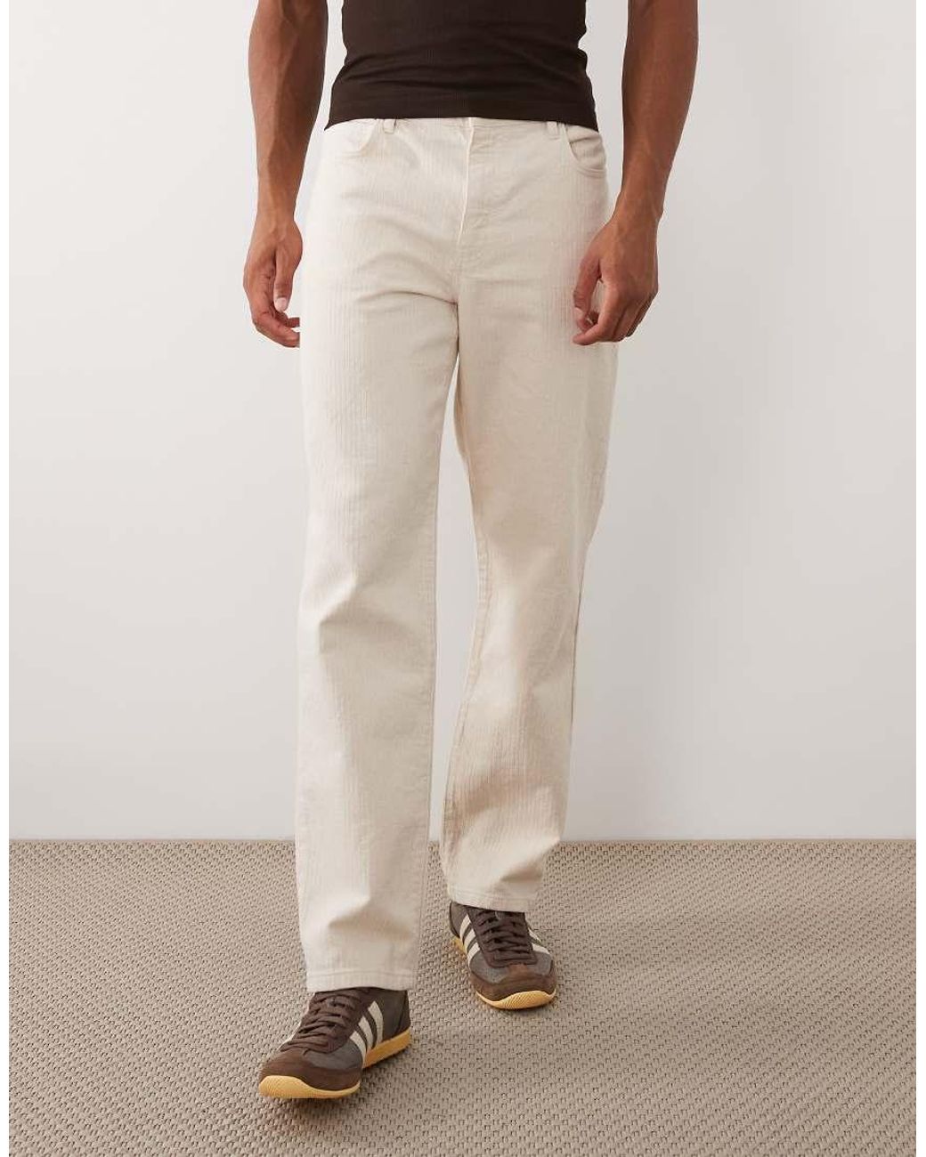ASOS Natural Straight Trouser for men