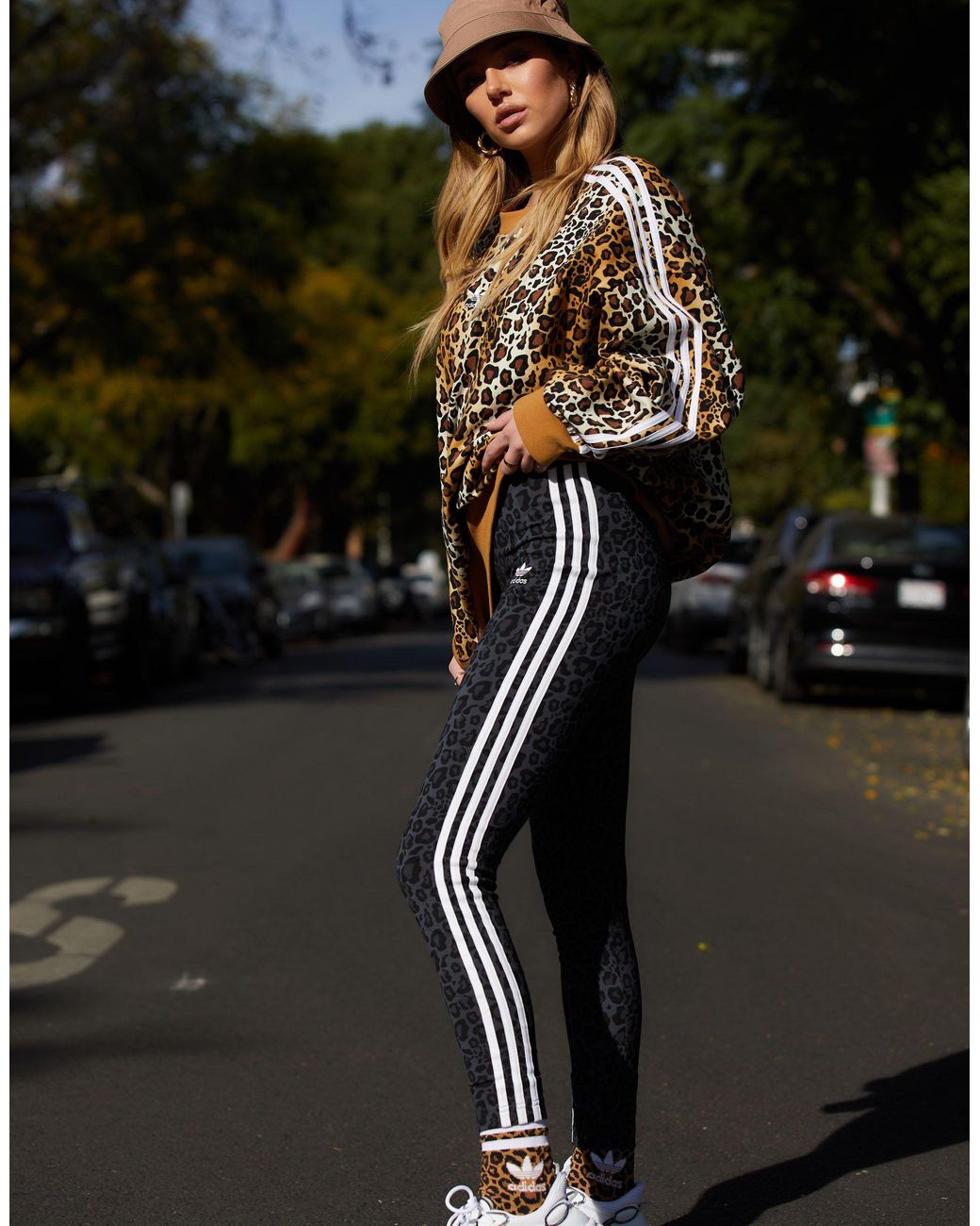 stropdas Lam Goed adidas Originals 'leopard Luxe' leggings in Black | Lyst