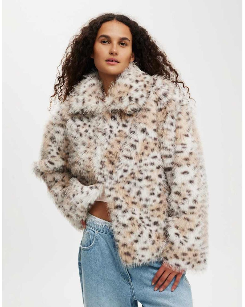 Cotton On Brown Mimi Faux Fur Jacket
