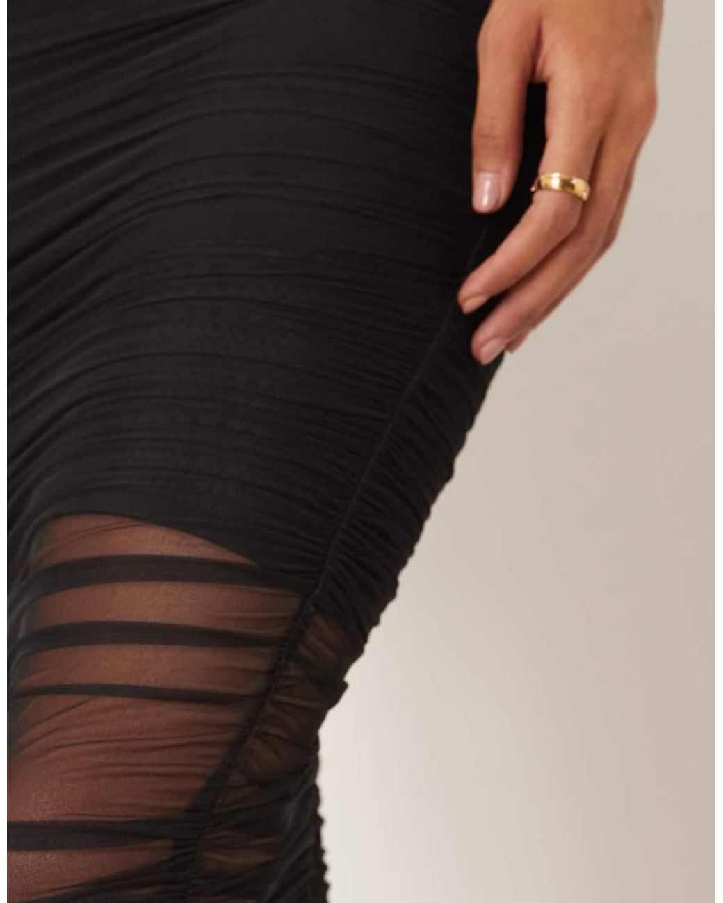 NARRATED Natural Ruched Maxi Skirt