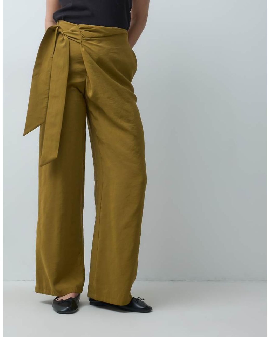 ASOS Green Wrap Around Trouser With Tie