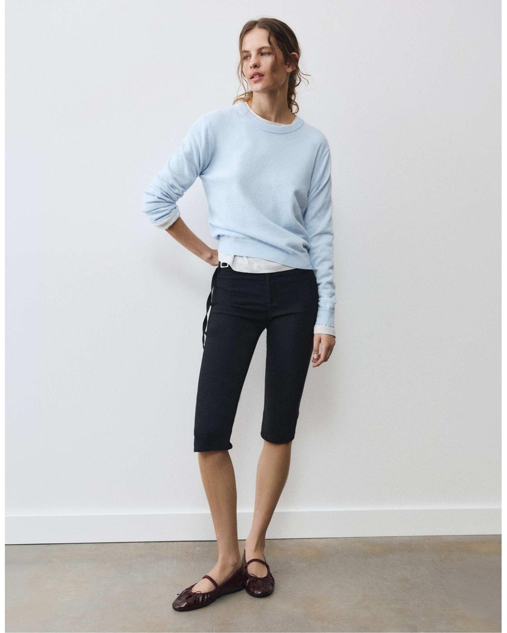 Pull&Bear Blue Basic-feinstrickpullover