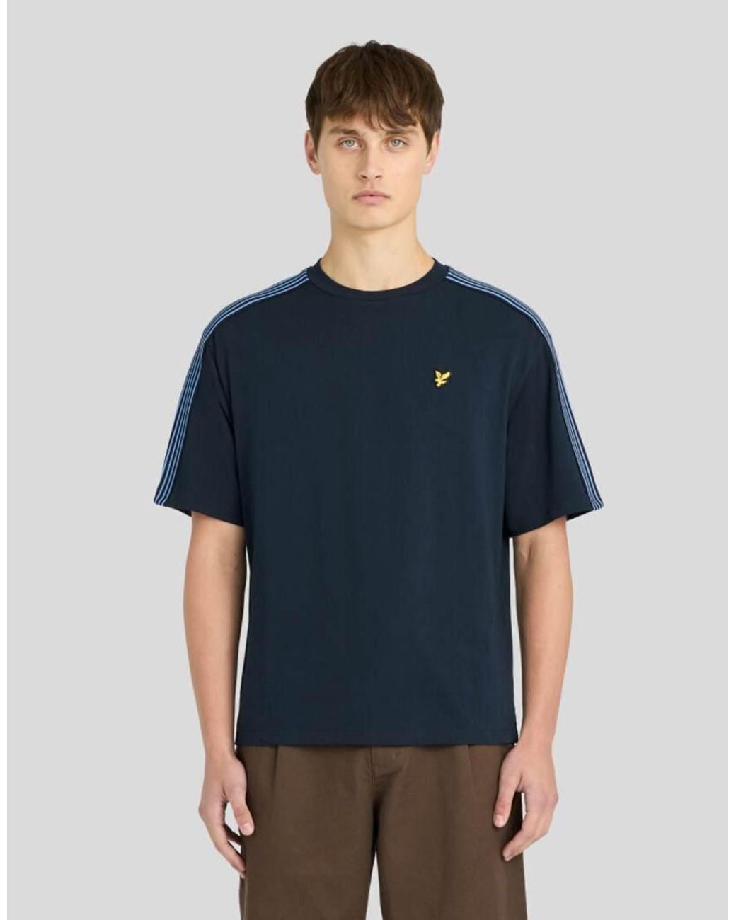 Lyle & Scott Blue Ls T-Shirt Stripe Taped T-Shirt for men