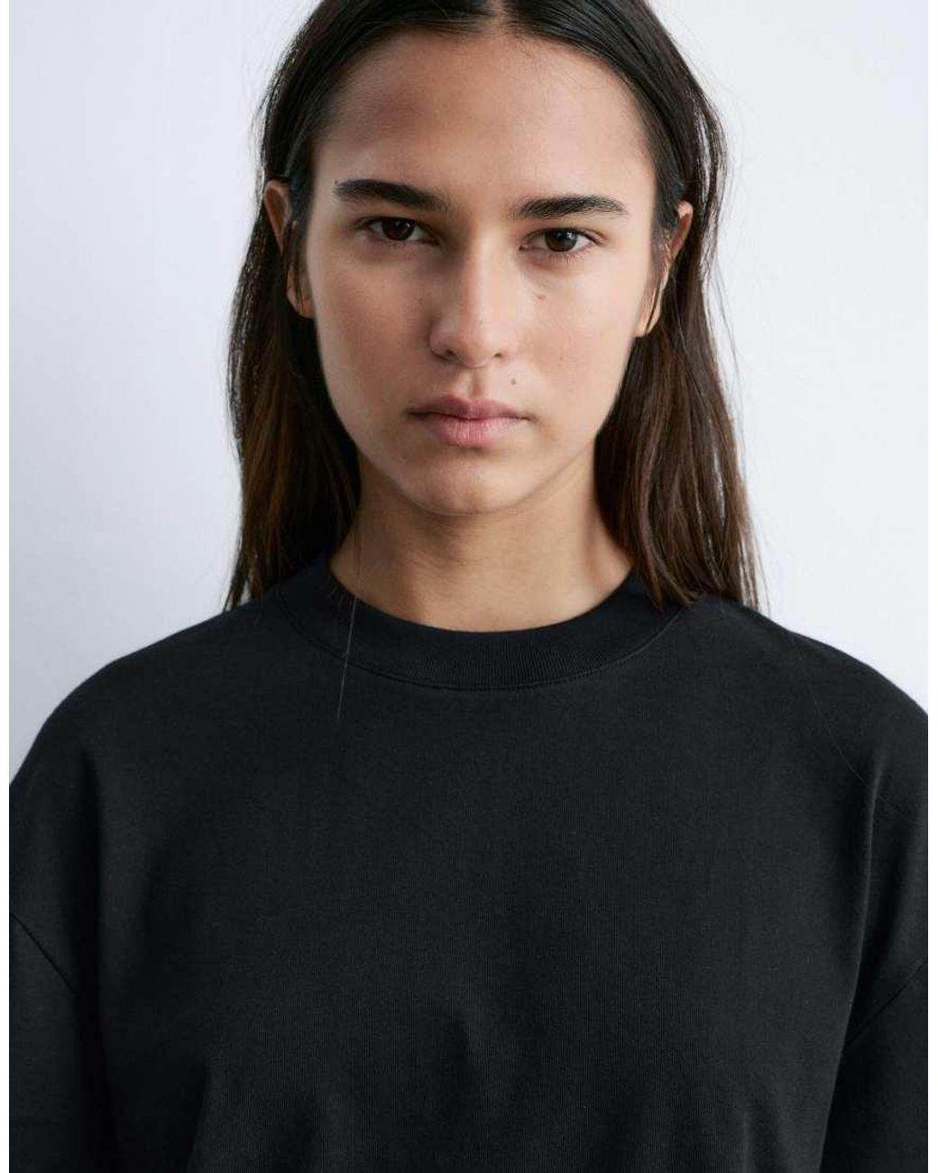 & Other Stories Black Boxy Oversized T-shirt
